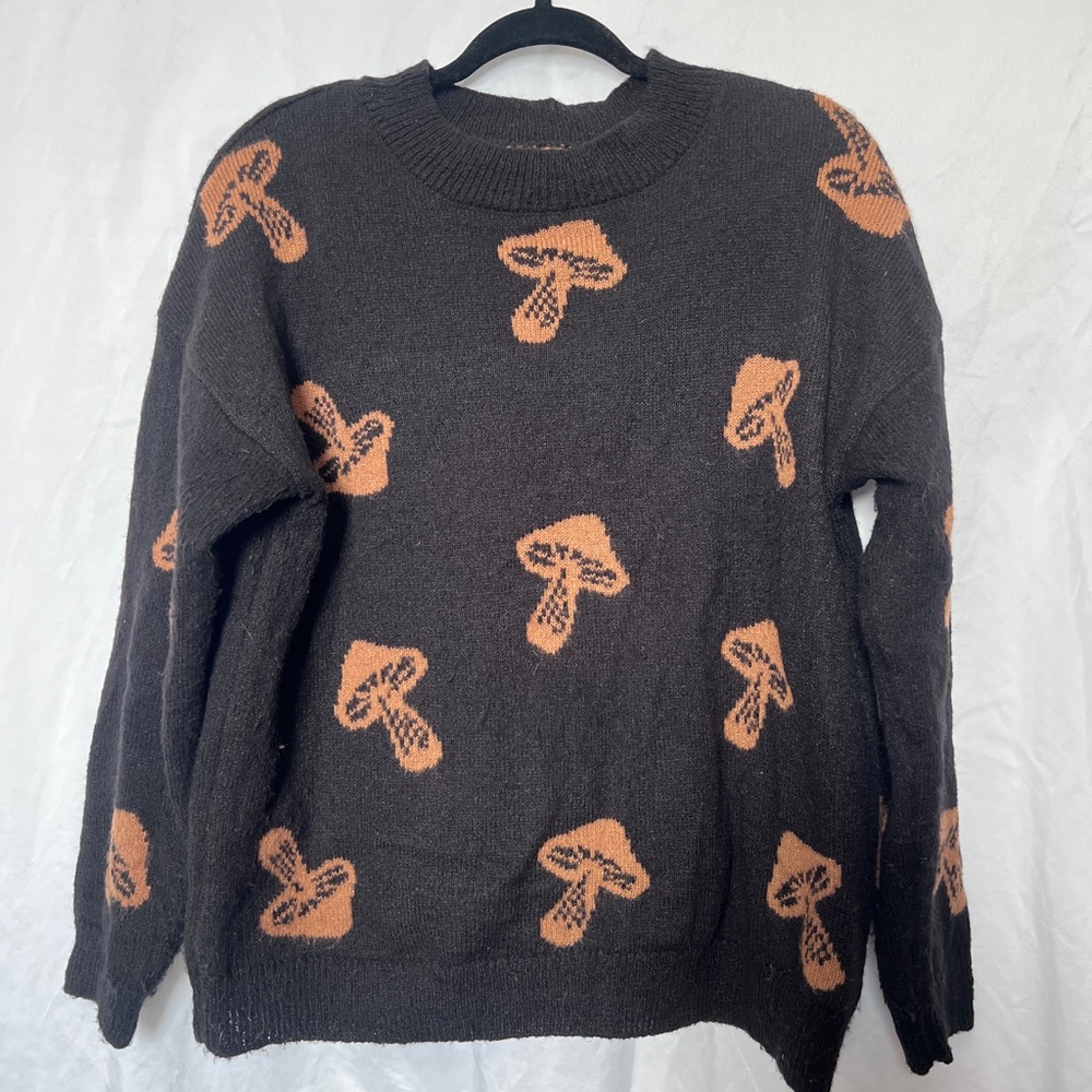 No Boundaries Black and Tan Mushroom Sweater